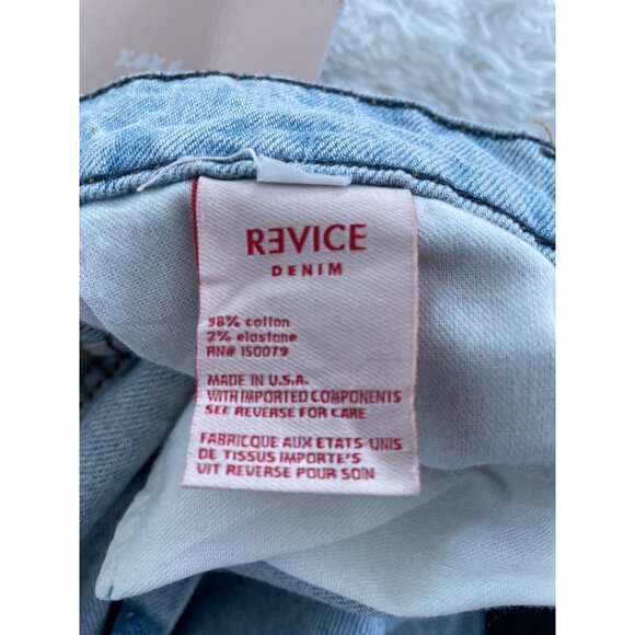 REVICE Womens High Waisted Two Tone Jeans with Button Fly Size 28 - Picture 6 of 7